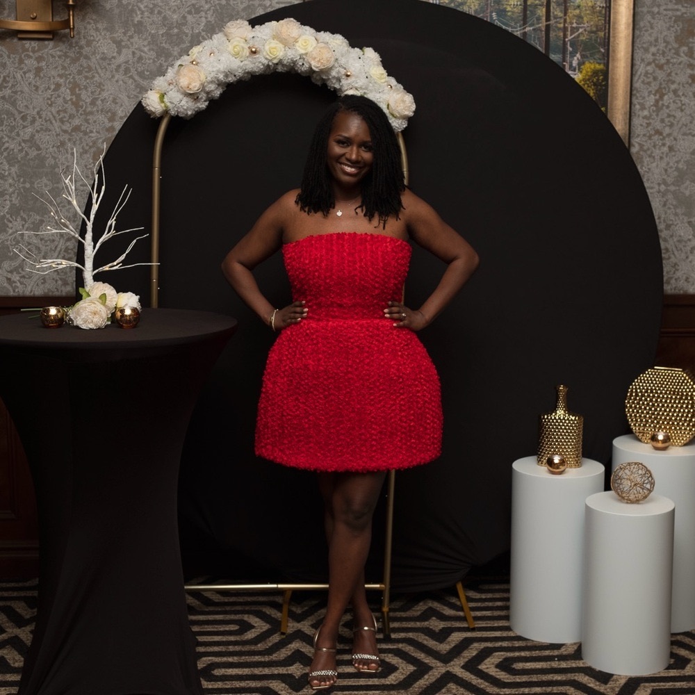 Nadine Merabi Maisy cocktail dress.